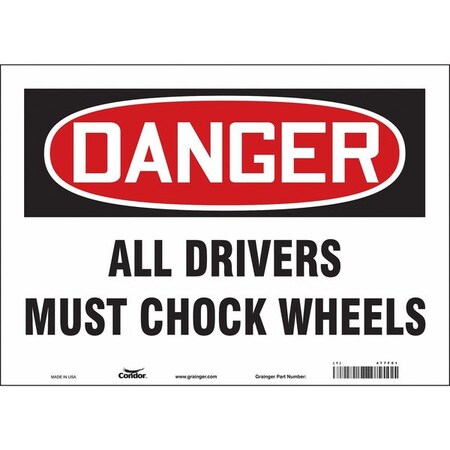 Condor Safety Sign, 10 in Height, 14 in Width, Vinyl, Horizontal Rectangle, English, 477F01 477F01