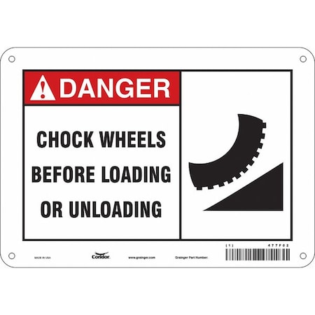 Condor Safety Sign, 7 in Height, 10 in Width, Aluminum, Vertical Rectangle, English, 477F02 477F02