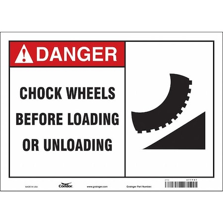 Condor Safety Sign, 10 in Height, 14 in Width, Vinyl, Horizontal Rectangle, English, 477F07 477F07