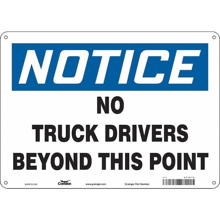 Condor Safety Sign, 10 in Height, 14 in Width, Aluminum, Horizontal Rectangle, English, 477F16 477F16