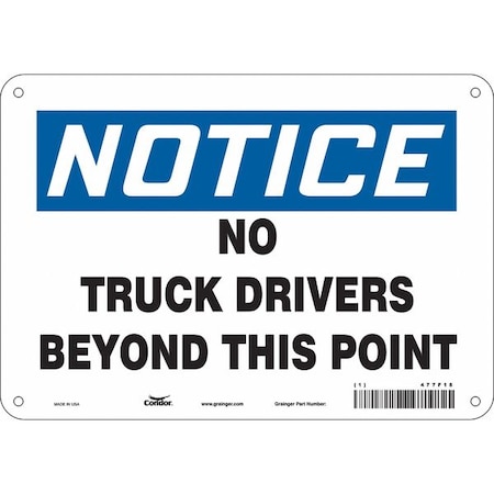 Condor Safety Sign, 7 in Height, 10 in Width, Polyethylene, Vertical Rectangle, English, 477F18 477F18