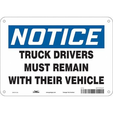 Condor Safety Sign, 7 in Height, 10 in Width, Vinyl, Vertical Rectangle, English, 477F27 477F27