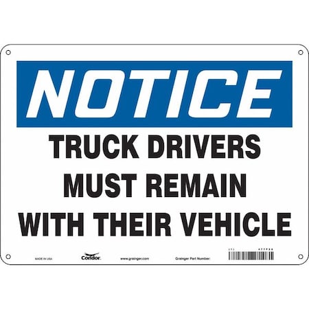 Condor Safety Sign, 10 in Height, 14 in Width, Vinyl, Horizontal Rectangle, English, 477F28 477F28