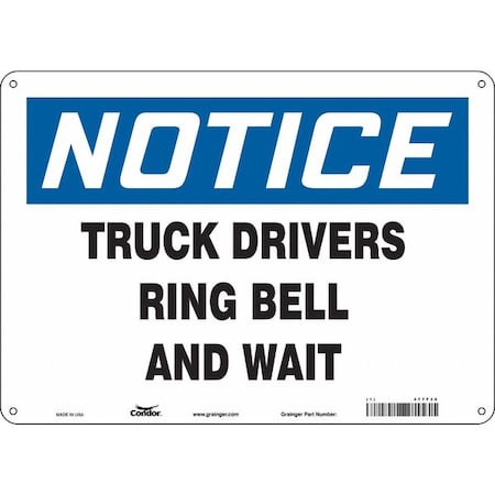 Condor Safety Sign, 10 in Height, 14 in Width, Aluminum, Horizontal Rectangle, English, 477F30 477F30
