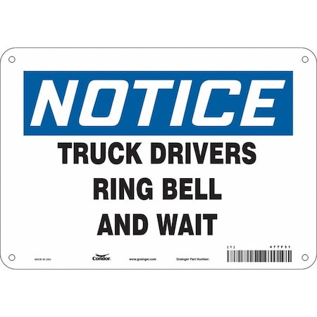 Condor Safety Sign, 7 in Height, 10 in Width, Polyethylene, Vertical Rectangle, English, 477F31 477F31