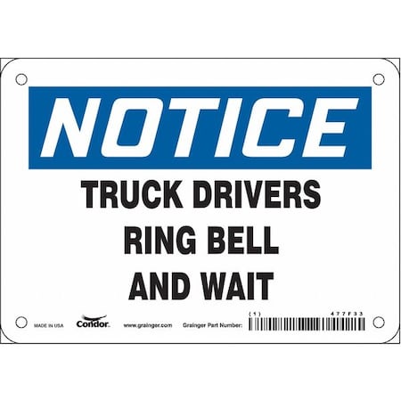 Condor Safety Sign, 5 in Height, 7 in Width, Vinyl, Horizontal Rectangle, English, 477F33 477F33