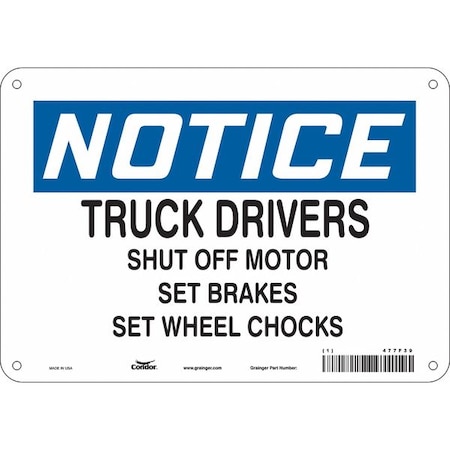 Condor Safety Sign, 7 in Height, 10 in Width, Polyethylene, Vertical Rectangle, English, 477F39 477F39