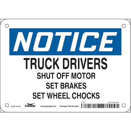 Condor Safety Sign, 5 in Height, 7 in Width, Vinyl, Horizontal Rectangle, English, 477F41 477F41