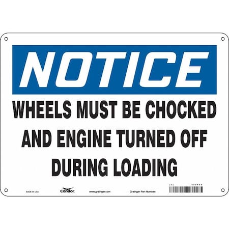 Condor Safety Sign, 10 in Height, 14 in Width, Polyethylene, Horizontal Rectangle, English, 477F49 477F49