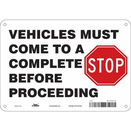 Condor Safety Sign, 7 in Height, 10 in Width, Aluminum, Vertical Rectangle, English, 477G79 477G79