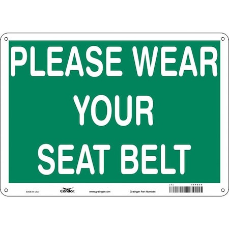 Condor Safety Sign, 10 in Height, 14 in Width, Polyethylene, Horizontal Rectangle, English, 477G38 477G38