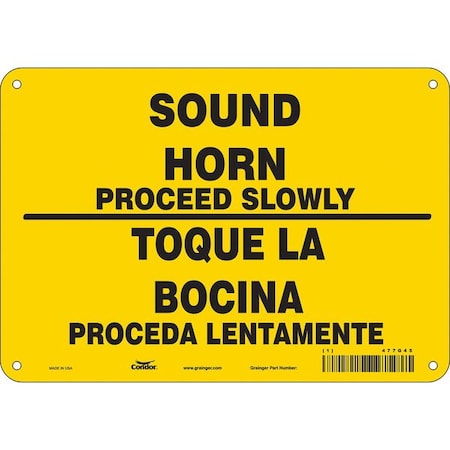 Condor Safety Sign, 7 in H, 10 in W, Vinyl, Vertical Rectangle, English, Spanish, 477G45 477G45
