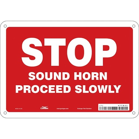 Condor No Header, Stop Sound Horn Proceed Slowly, 10" W x 7" H, Rectangle, Vinyl 477G53