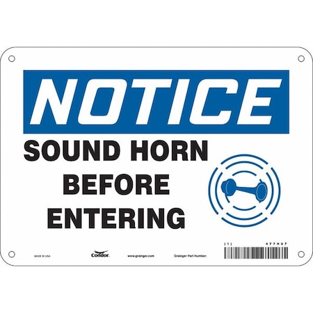Condor Safety Sign, 7 in Height, 10 in Width, Aluminum, Vertical Rectangle, English, 477H97 477H97