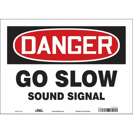Condor Safety Sign, 10 in Height, 14 in Width, Vinyl, Horizontal Rectangle, English, 477H70 477H70