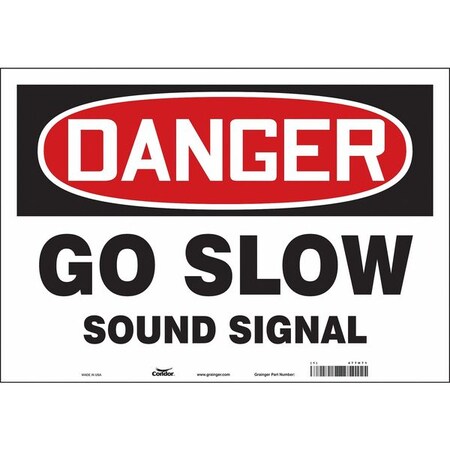 Condor Safety Sign, 14 in H, 20 in W, Vinyl, Horizontal Rectangle, English, 477H71 477H71