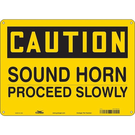 Condor Safety Sign, 10 in Height, 14 in Width, Aluminum, Horizontal Rectangle, English, 477H34 477H34