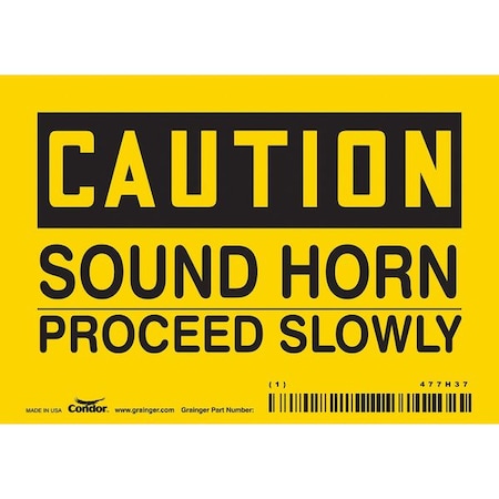 Condor Safety Sign, 3 1/2 in Height, 5 in Width, Vinyl, Horizontal Rectangle, English, 477H37 477H37