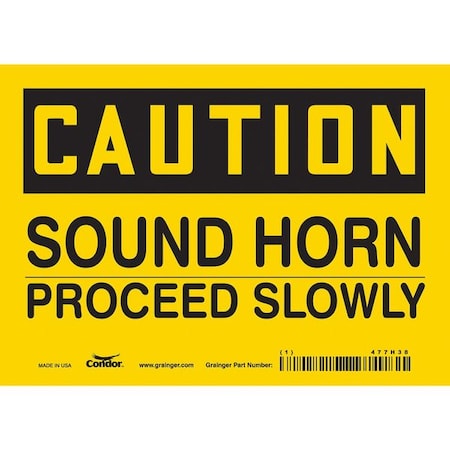 Condor Safety Sign, 5 in Height, 7 in Width, Vinyl, Horizontal Rectangle, English, 477H38 477H38