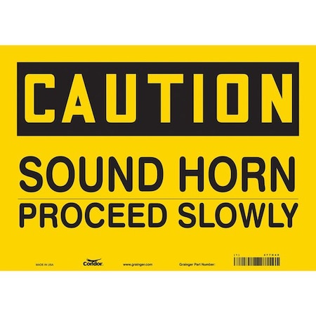 Condor Safety Sign, 10 in Height, 14 in Width, Vinyl, Horizontal Rectangle, English, 477H40 477H40