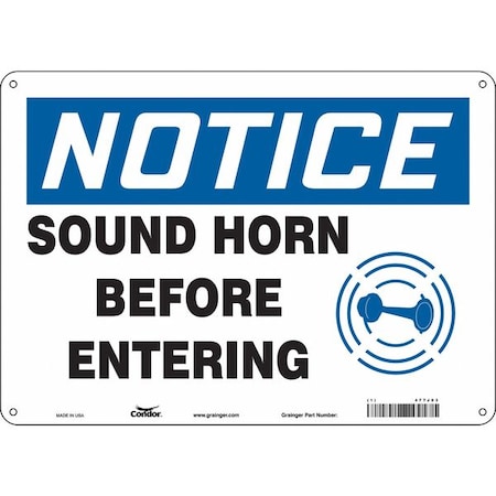 Condor Safety Sign, 10 in Height, 14 in Width, Vinyl, Horizontal Rectangle, English, 477J03 477J03