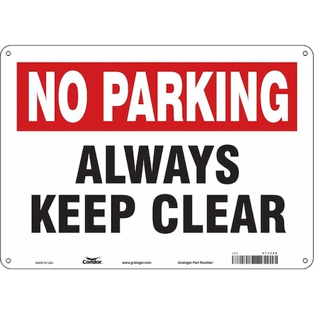 Condor ALWAYS KEEP CLEAR, 14 in W x 10 in H, Horizontal Rectangle, Aluminum, 477J05 477J05