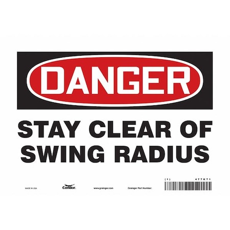 Condor Safety Sign, 7 in Height, 10 in Width, Vinyl, Vertical Rectangle, English, 477K71 477K71