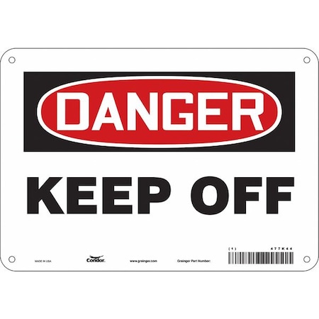 Condor Danger, KEEP OFF, 10 in W x 7 in H, Vertical Rectangle, Polyethylene, 477K44 477K44