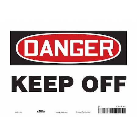 Condor Danger, KEEP OFF, 10 in W x 7 in H, Vertical Rectangle, Vinyl, 477K46 477K46