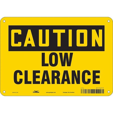 Condor Caution, LOW CLEARANCE, 10 in W x 7 in H, Vertical Rectangle, Vinyl, 477L77 477L77