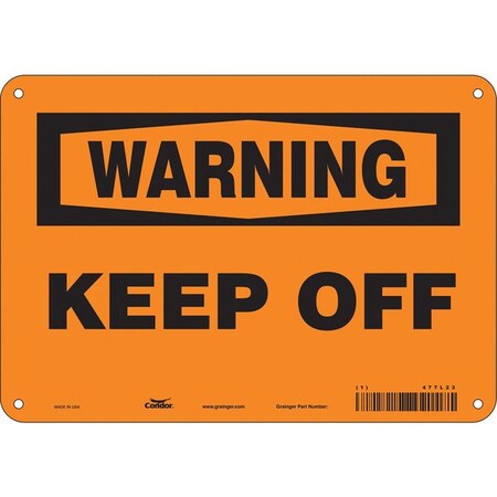 Condor Warning, KEEP OFF, 10 in W x 7 in H, Vertical Rectangle, Aluminum, 477L23 477L23