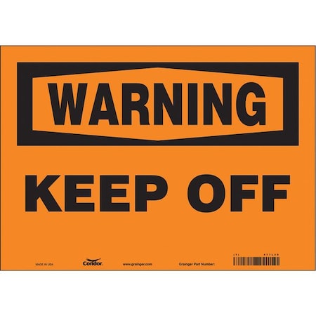 Condor Warning, KEEP OFF, 14 in W x 10 in H, Horizontal Rectangle, Vinyl, 477L29 477L29