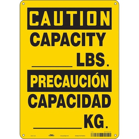 Condor Caution, CAPACITY _ lb/CAPACIDAD _ KG., 10 in W x 14 in H, Vertical Rectangle 477L33
