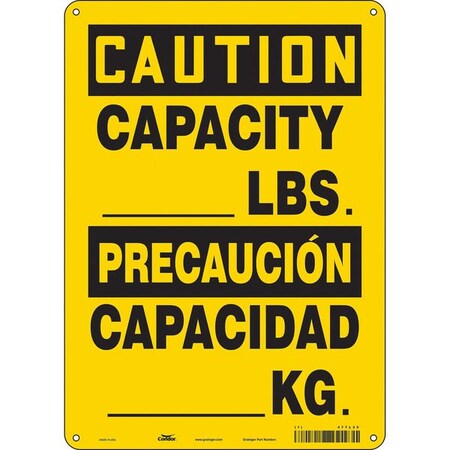 Condor Safety Sign, 14 in Height, 10 in Width, Vinyl, Vertical Rectangle, English, Spanish, 477L35 477L35
