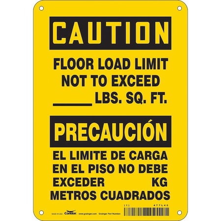 Condor Safety Sign, 10 in Height, 7 in Width, Vinyl, Horizontal Rectangle, English, Spanish, 477L40 477L40