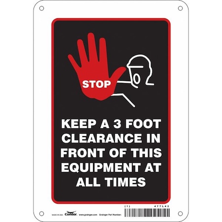 Condor Safety Sign, 10 in Height, 7 in Width, Aluminum, Horizontal Rectangle, English, 477L42 477L42