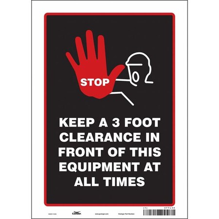Condor Safety Sign, 14 in Height, 10 in Width, Vinyl, Vertical Rectangle, English, 477L48 477L48