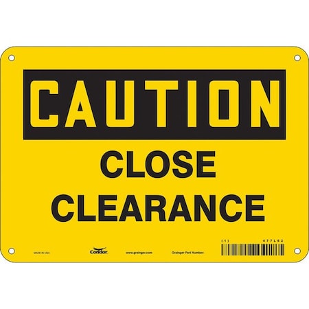 Condor Caution, CLOSE CLEARANCE, 10 in W x 7 in H, Vertical Rectangle, Aluminum, 477L62 477L62