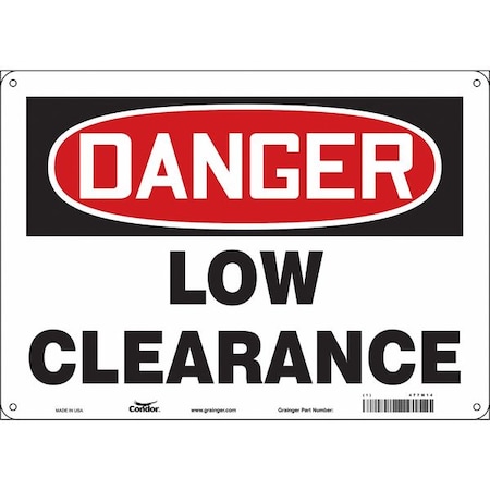 Condor Danger, LOW CLEARANCE, 14 in W x 10 in H, Horizontal Rectangle, Aluminum, 477M14 477M14