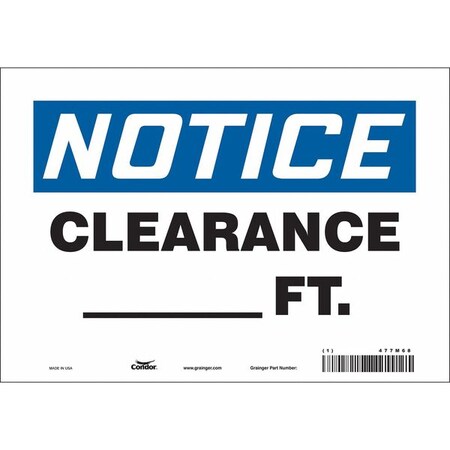 Condor Notice, CLEARANCE _ FT., 10 in W x 7 in H, Vertical Rectangle, Vinyl, 477M68 477M68