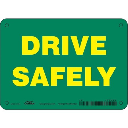 Condor Traffic Sign, 5 in H, 7 in W, Aluminum, Horizontal Rectangle, English, 477N23 477N23