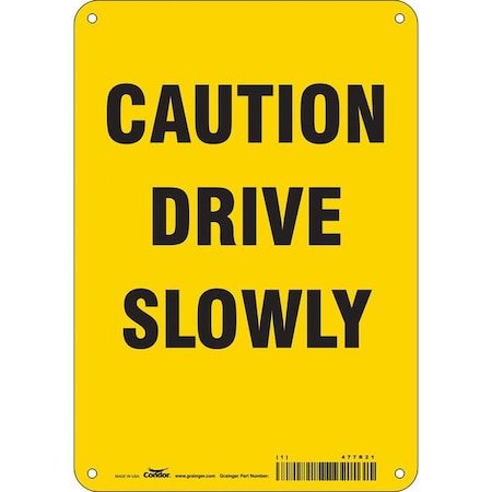 Condor Traffic Sign, 10 in H, 7 in W, Aluminum, Horizontal Rectangle, English, 477R21 477R21