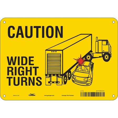 Condor Traffic Sign, 7 in H, 10 in W, Aluminum, Vertical Rectangle, English, 477R34 477R34