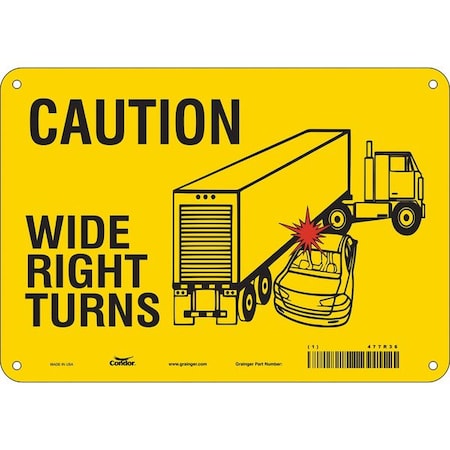 Condor Traffic Sign, 7 in H, 10 in W, Polyethylene, Vertical Rectangle, English, 477R36 477R36