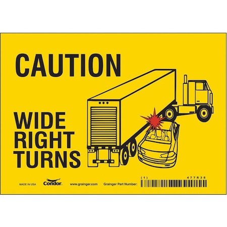 Condor Traffic Sign, 5 in H, 7 in W, Vinyl, Horizontal Rectangle, English, 477R38 477R38