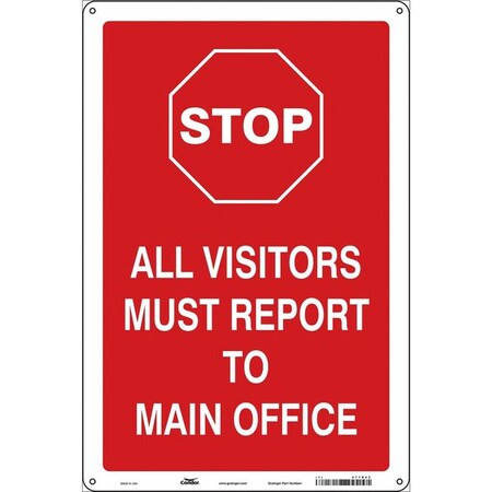 Condor Traffic Sign, 18 in H, 12 in W, Polyethylene, Vertical Rectangle, English, 477R42 477R42
