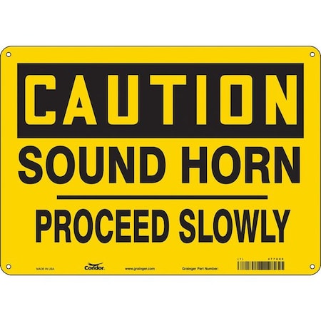 Condor Safety Sign, 10 in Height, 14 in Width, Vinyl, Horizontal Rectangle, English, 477U80 477U80