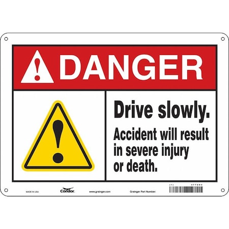 Condor Safety Sign, 10 in Height, 14 in Width, Aluminum, Horizontal Rectangle, English, 477U82 477U82