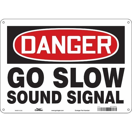 Condor Safety Sign, 10 in Height, 14 in Width, Polyethylene, Horizontal Rectangle, English, 477U93 477U93