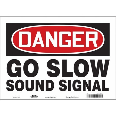 Condor Safety Sign, 10 in Height, 14 in Width, Vinyl, Horizontal Rectangle, English, 477U96 477U96